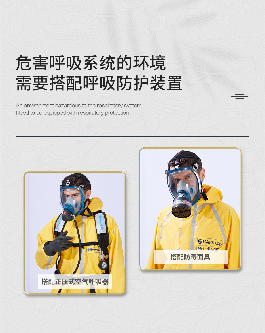 海固HG-1WP喷射液密型化学防护服 半封闭一级酸碱类化学品防护（不含防毒面具）