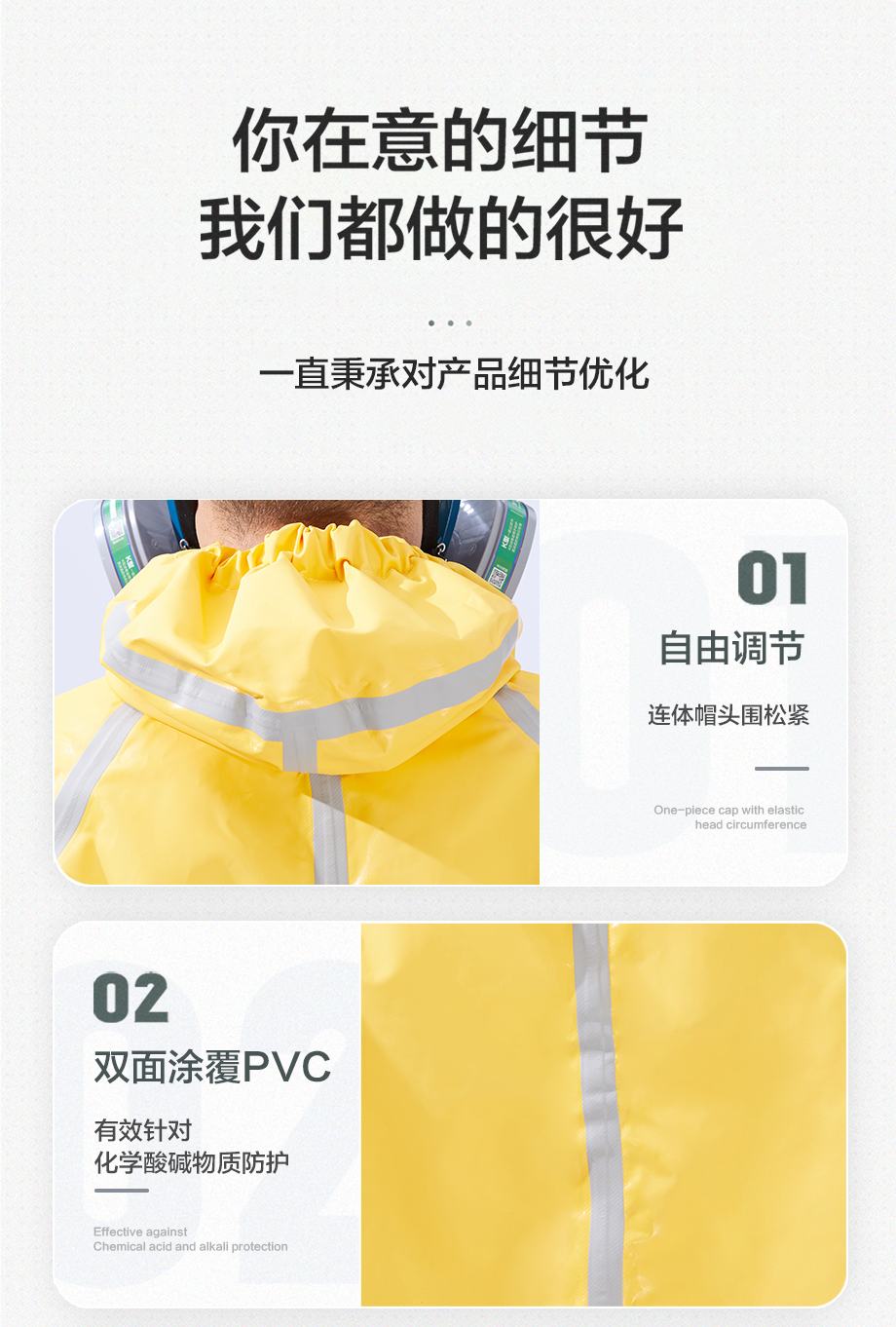 海固HG-2WP喷射液密型化学防护服 二级半封闭酸碱类化学品防护（不含防毒面具）