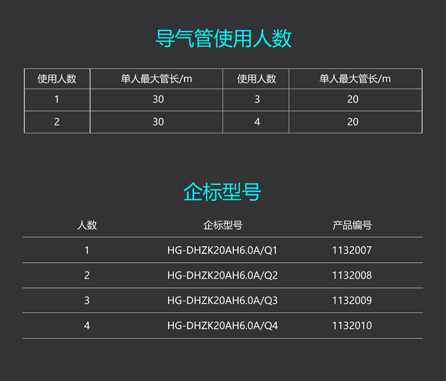 海固HG-DHZK20AH6.0A彩屏智能型 全面罩 双人电动送风式长管呼吸器